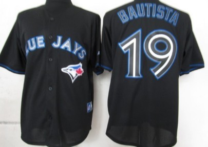Toronto Blue Jays #19 Jose Bautista 2012 Black Fashion Jersey
