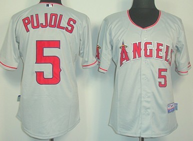 LA Angels of Anaheim #5 Albert Pujols Gray Jersey