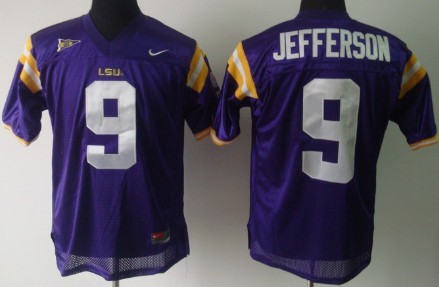LSU Tigers #9 Jordan Jefferson Purple Jersey