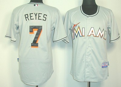 Miami Marlins #7 Jose Reyes Gray Jersey