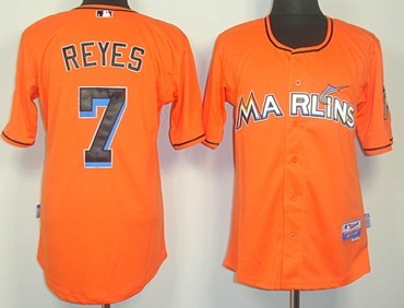 Miami Marlins #7 Jose Reyes Orange Jersey