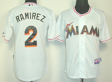 Miami Marlins #2 Hanley Ramirez White Jersey
