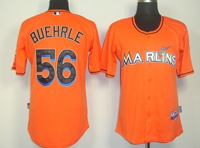 Miami Marlins #56 Mark Buehrle Orange Jersey