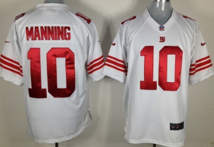 Nike New York Giants #10 Eli Manning White Game Jersey