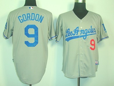 Los Angeles Dodgers #9 Dee Gordon Gray Jersey
