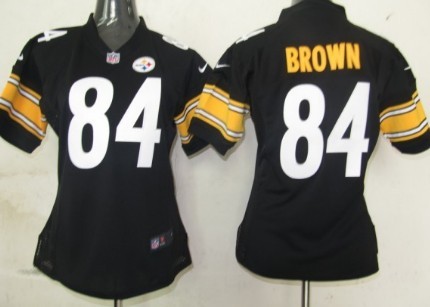 Nike Pittsburgh Steelers #84 Antonio Brown Black Game Womens Jersey