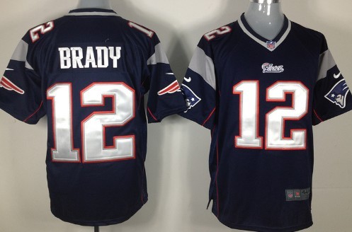 Nike New England Patriots #12 Tom Brady Blue Game Jersey