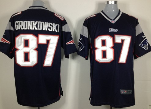 Nike New England Patriots #87 Rob Gronkowski Blue Game Jersey