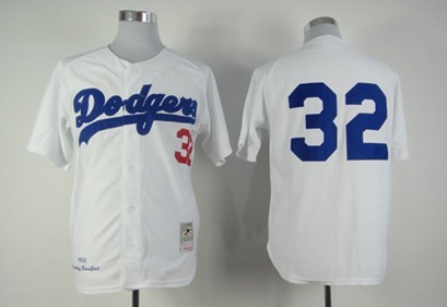 Los Angeles Dodgers #32 Sandy Koufax White Throwback Jersey