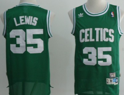 Boston Celtics #35 Reggie Lewis Green Swingman Throwback Jersey