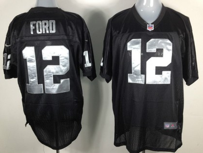 Nike Oakland Raiders #12 Jacoby Ford Black Elite Jersey