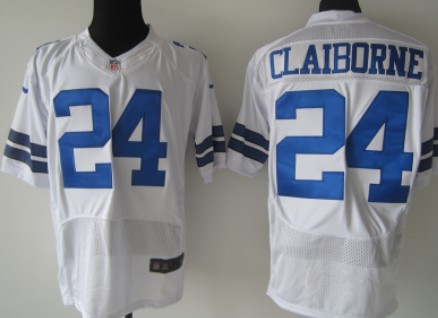 Nike Dallas Cowboys #24 Morris Claiborne White Elite Jersey
