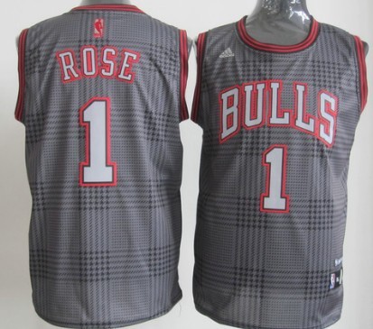Chicago Bulls #1 Derrick Rose Black Rhythm Fashion Jersey
