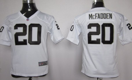 Nike Oakland Raiders #20 Darren McFadden White Game Kids Jersey