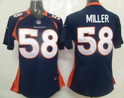 Nike Denver Broncos #58 Von Miller Blue Game Womens Jersey