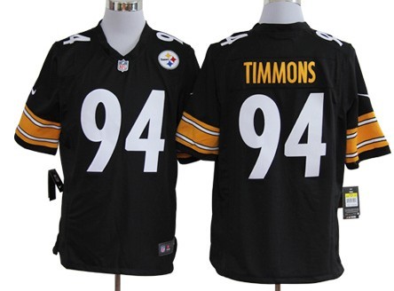 Nike Pittsburgh Steelers #94 Lawrence Timmons Black Game Jersey