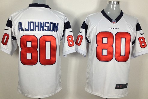 Nike Houston Texans #80 Andre Johnson White Game Jersey