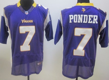 Nike Minnesota Vikings #7 Christian Ponder Purple Elite Jersey
