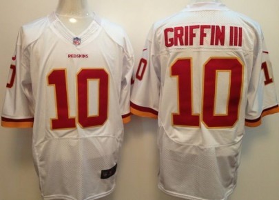 Nike Washington Redskins #10 Robert Griffin III White Elite Jersey