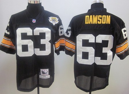 Pittsburgh Steelers #63 Dermontti Dawson Black Throwback 60TH Jersey