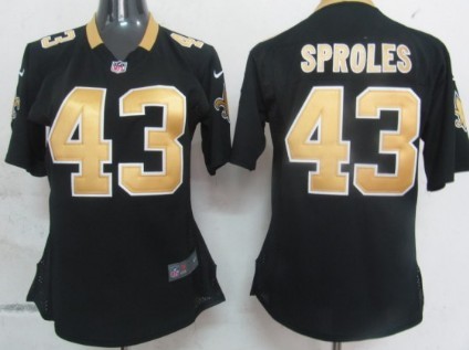 Nike New Orleans Saints #43 Darren Sproles Black Game Womens Jersey