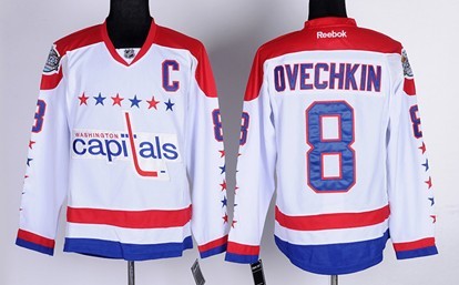 Washington Capitals #8 Alex Ovechkin White Third Jersey