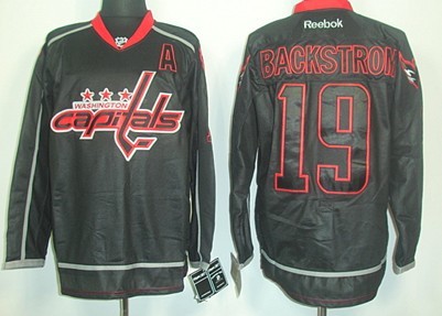 Washington Capitals #19 Nicklas Backstrom Black Ice Jersey