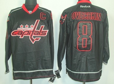 Washington Capitals #8 Alex Ovechkin Black Ice Jersey
