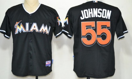 Miami Marlins #55 Josh Jonhson Black Jersey