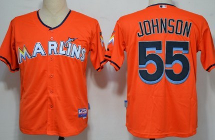 Miami Marlins #55 Josh Jonhson Orange Jersey