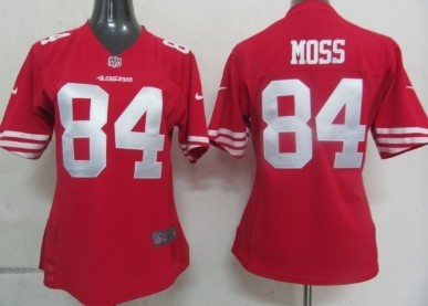 Nike San Francisco 49ers #84 Randy Moss Red Game Womens Jersey
