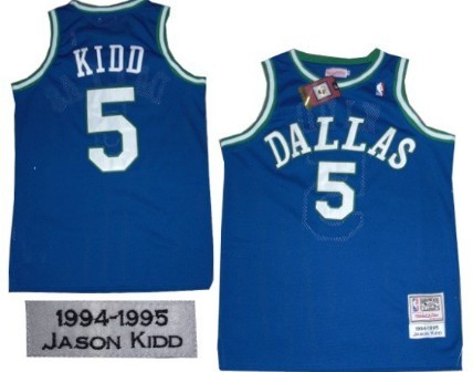 Dallas Mavericks #5 Jason Kidd Light Blue Swingman Throwback Jersey
