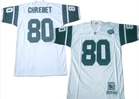 New York Jets #80 Wayne Chrebet White Throwback Jersey