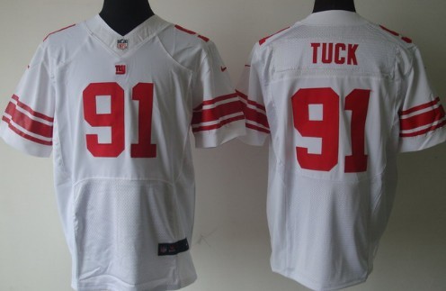 Nike New York Giants #91 Justin Tuck White Elite Jersey