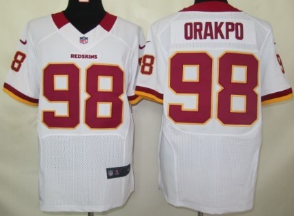 Nike Washington Redskins #98 Brian Orakpo White Elite Jersey