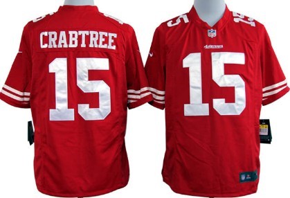Nike San Francisco 49ers #15 Michael Crabtree Red Game Jersey
