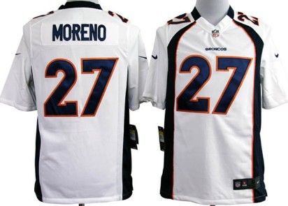 Nike Denver Broncos #27 Knowshon Moreno White Game Jersey