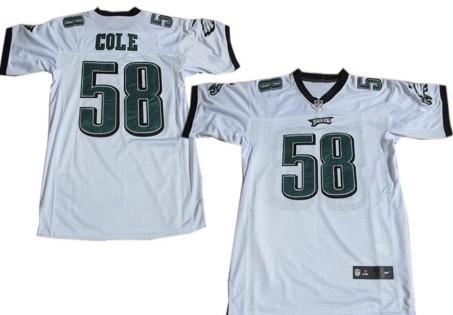 Nike Philadelphia Eagles #58 Trent Cole White Elite Jersey