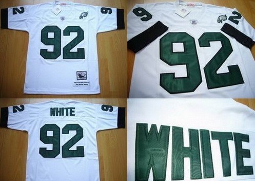 Philadelphia Eagles #92 Reggie White White Throwback Jersey