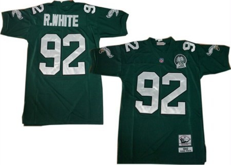 Philadelphia Eagles #92 Reggie White Dark Green Throwback 99TH Jersey