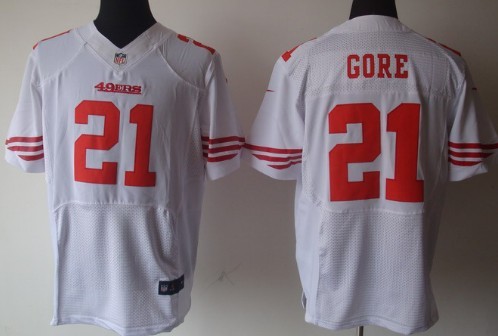 Nike San Francisco 49ers #21 Frank Gore White Elite Jersey