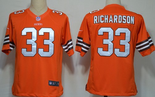 Nike Cleveland Browns #33 Trent Richardson Orange Game Jersey