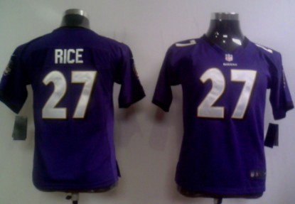 Nike Baltimore Ravens #27 Ray Rice Purple Game Kids Jersey