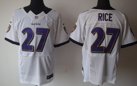 Nike Baltimore Ravens #27 Ray Rice White Elite Jersey