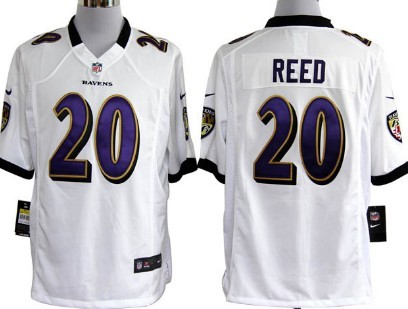 Nike Baltimore Ravens #20 Ed Reed White Game Jersey