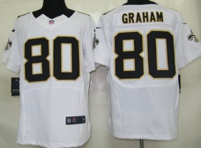 Nike New Orleans Saints #80 Jimmy Graham White Elite Jersey