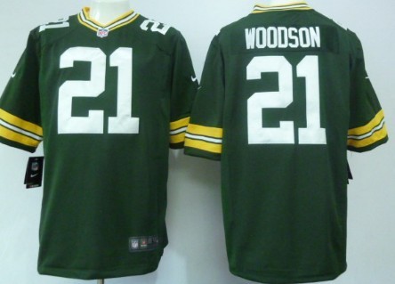 Nike Green Bay Packers #21 Charles Woodson Green Game Jersey