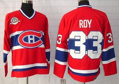 Montreal Canadiens #33 Patrick Roy Red Throwback CCM Jersey