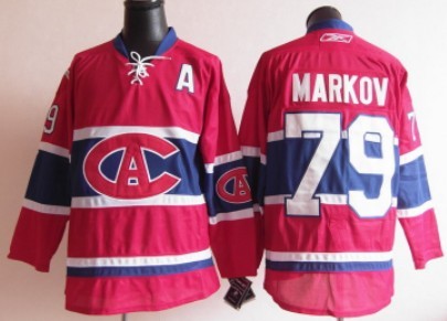 Montreal Canadiens #79 Andrei Markov Red CA Jersey