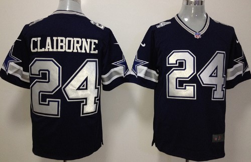 Nike Dallas Cowboys #24 Morris Claiborne Blue Game Jersey